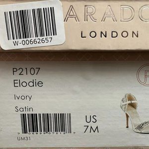 Paradox London Womens Elodie Dress Sandal Ivory Satin Size 7 M